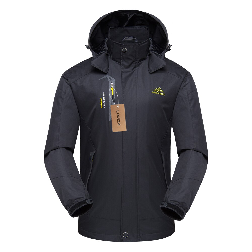 Lixada Mannen Winter Thermische Winddicht Fietsen Jacket Regenjas Sportkleding Outdoor Wandelen Fietsen Sport Afneembare Voor Mannen: Black / XXXL