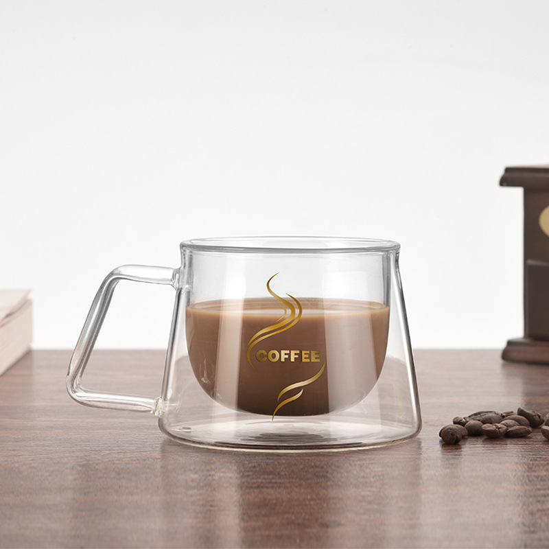 Double mur tasse tasse à café isolation thermique bureau tasses Double café tasse en verre Drinkware lait voyage Camping tasses