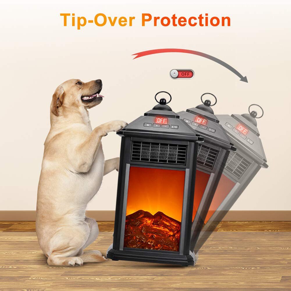 Portable Fireplace Electric Heater 800W with Adjustable Thermostat Overheat Protection OCT998