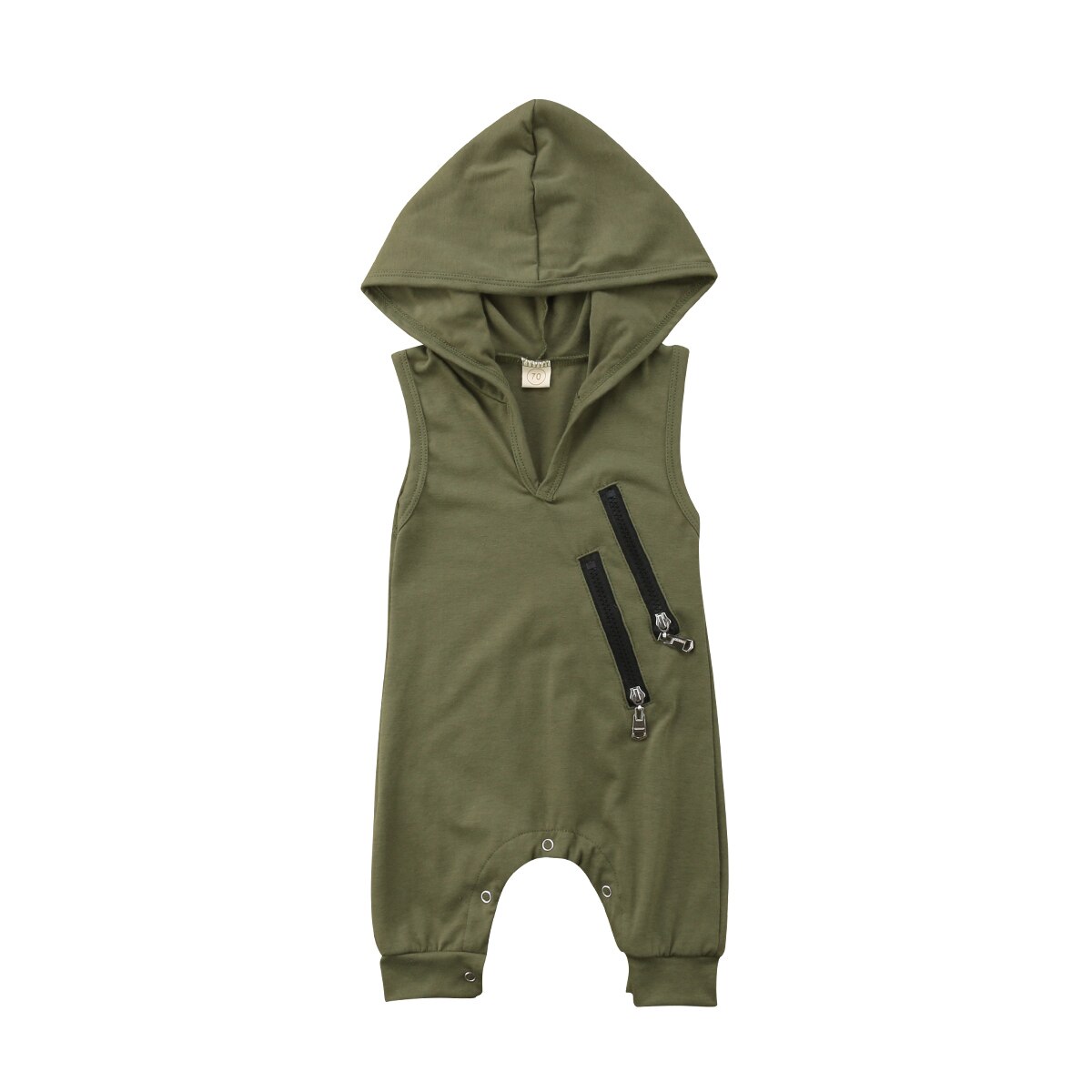 Barboteuse à capuche pour -né, combinaison sans manches pour garçons et filles de 0 à 24 mois,: 6M