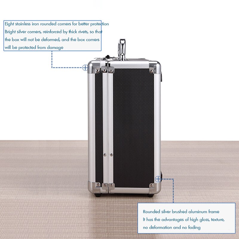 Aluminum Tool Holder Box Case Flight Briefcase With Passwords / Key Locked, Equipment Cosmetic Makeup Manicure Storage Case