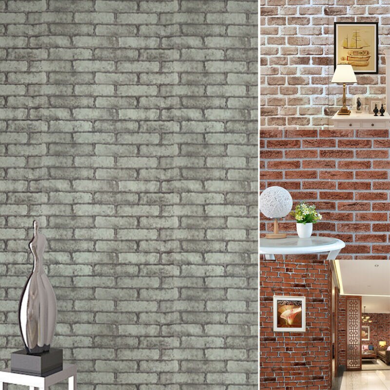 3D Brick Effect Wall Stickers Paper Brick Wallpaper Rustic Effect Self-adhesive Home Decor Sticker Tile Stickers for Wall
