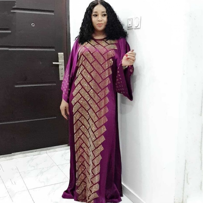 Vestido largo de seda satinada para mujer, tradicional africana, vestido musulmán Dashiki Abaya de ,: XL