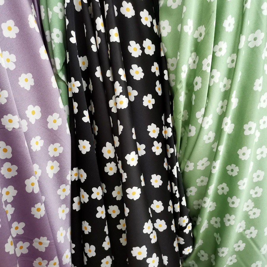 Glossy Daisy Dress Chiffon Material Tissue Fabric DIY Clothing Sewing Textile Summer Cloth