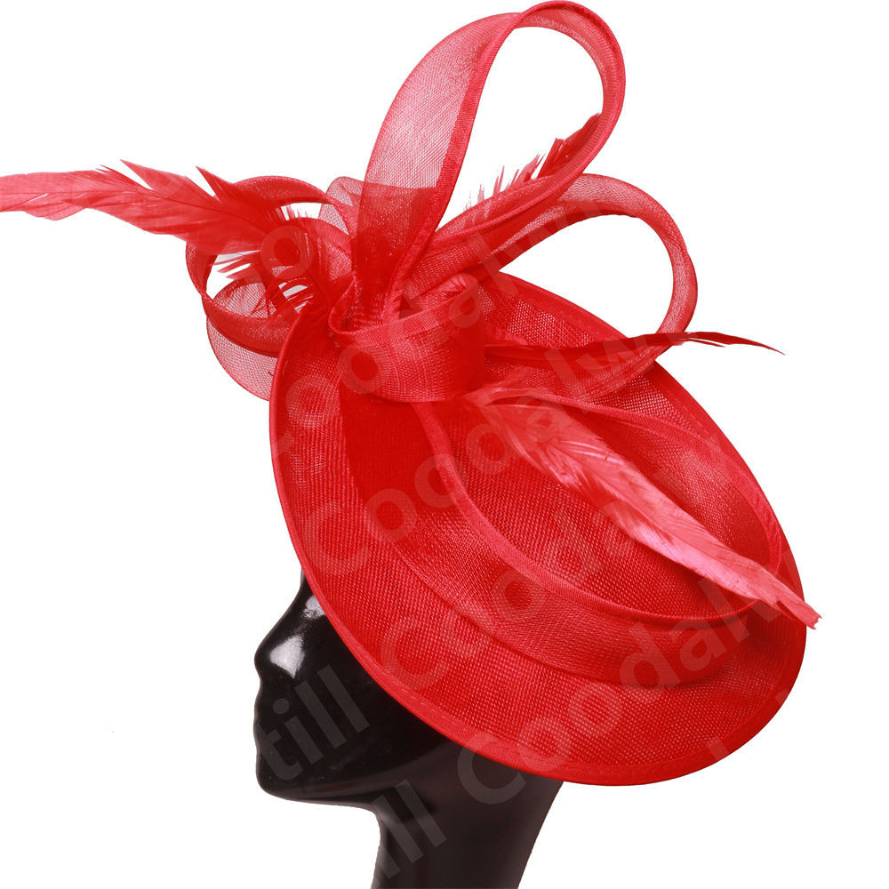 Rosa quente derby fascinator chapéu feminino casamento igreja acessórios de cabelo senhoras chique véu moda pillbox boné elegante festa millinery