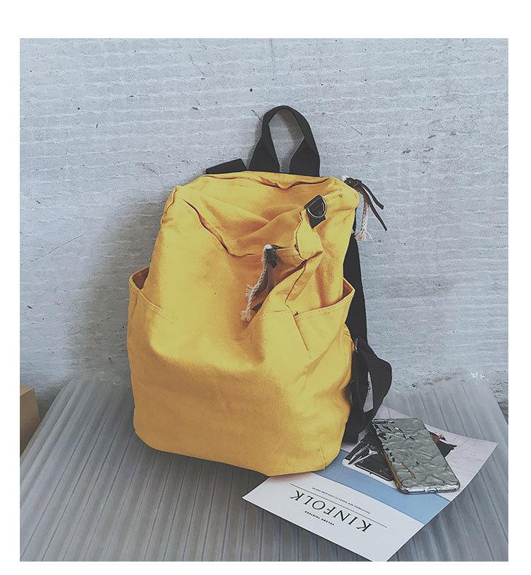 Mochila multifuncional de cor sólida, bolsa escolar feminina para viagem e escola, para meninas: Amarelo