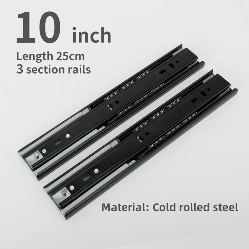 Drawer slide metal buffer mute drawer slide rail soft close drawer guide rail three-section cabinet slide rail furniture: Buffer 10 inch 25cm