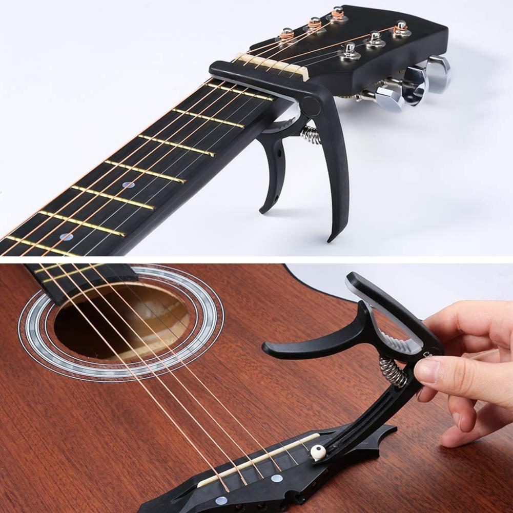Guitar Accessories Kit Instrument Tuner 3 in 1 Restring Tool Picks Capo Strings for Music Equipment Accessories Attachment