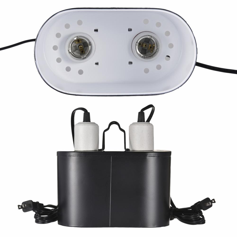 Reptil värme lampa stativ kit dubbla lampkonsol tropisk kupol uvb med 2 oberoende brytare stöd för 2 glödlampor