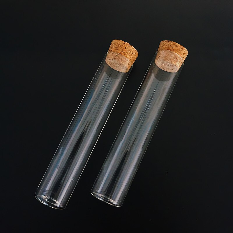 24 stk/parti gennemsigtigt 30*150mm glas reagensglas med korkprop flad bund