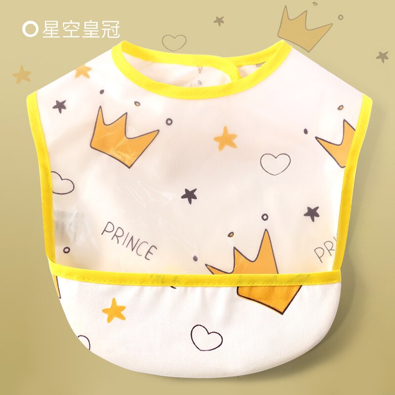 Cotton Baby Bibs EVA Waterproof Lunch Feeding Bibs Baby Cartoon Feeding Cloth Children Baby Apron Babador Bandana: Crown