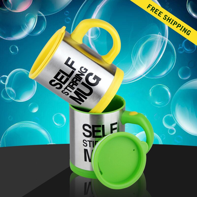 400ml auto-remuant tasse automatique électrique paresseux tasse à café lait mélange tasse en acier inoxydable Drinkware avec couvercle