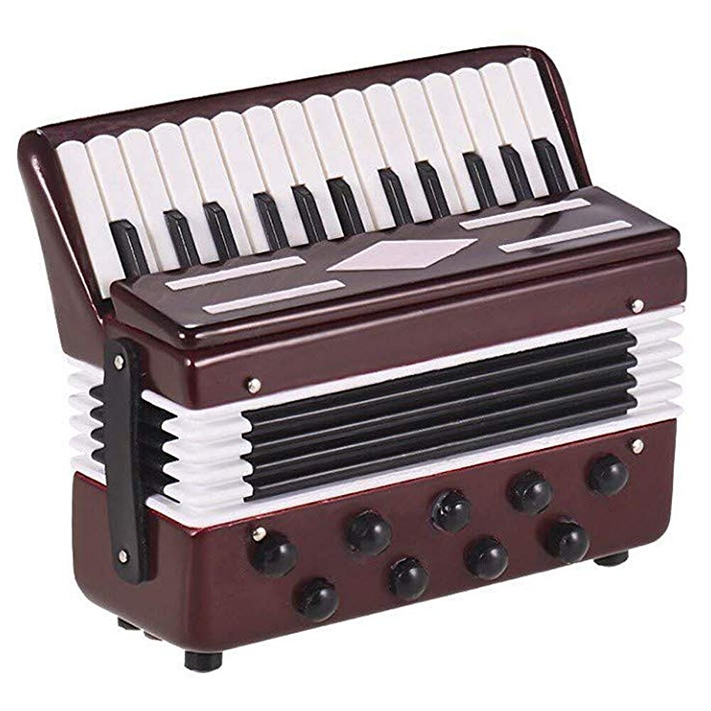 Accordeon Model Draagbare 1Pc Desktop Muziek Instrument Storage Case Ornamenten Plastic Prachtige Miniatuur Accordeon