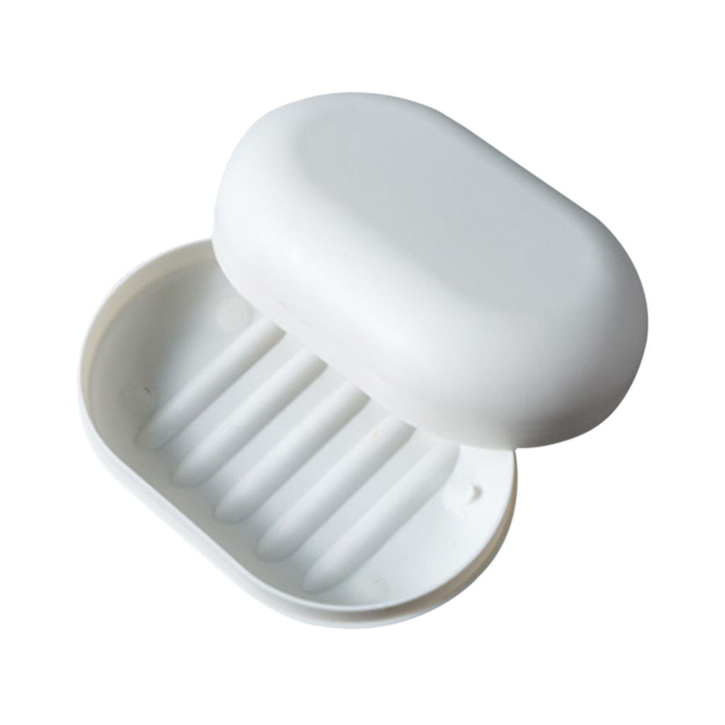 Plastic Bathroom Shower Soap Box With Lids Travel Portable Small Soap Tray Dish Storage Holder Plate Home Soap Container