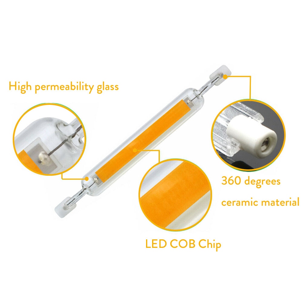 Dimmbare R7s LED J78 J118 7W 12W 15W 20W COB SMD 2835 Mais Lampen Keramik Glas rohr Licht Ampulle Ersatz Halogen Bombillas