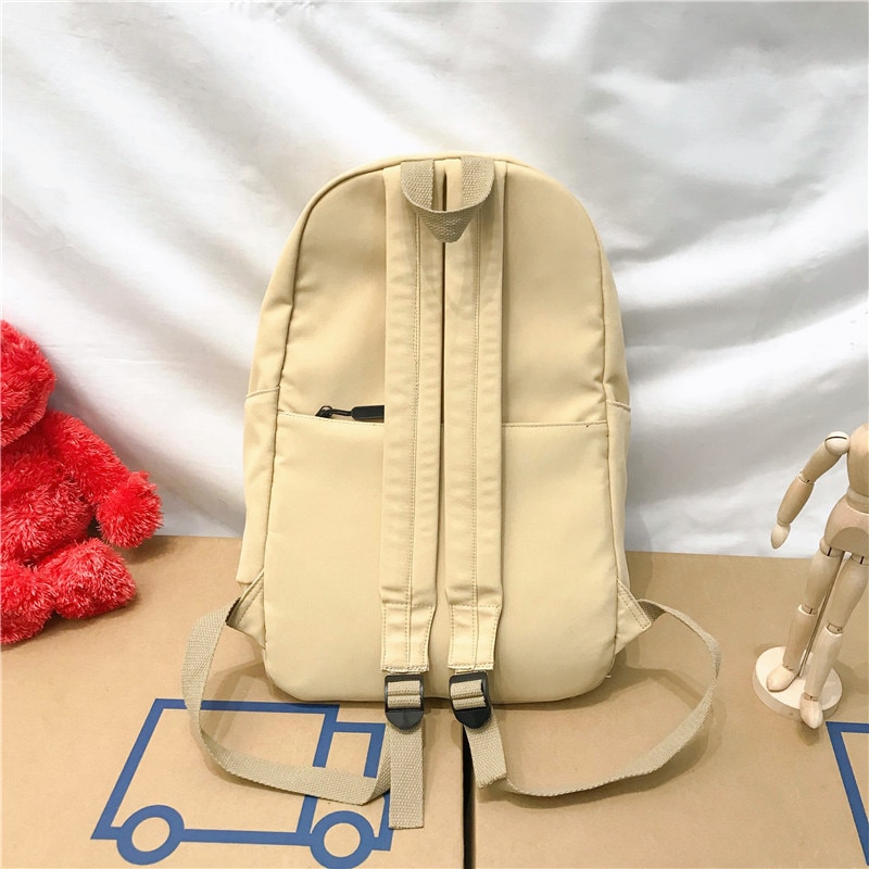 3 set Backpack Solid Color Casual Women Backpack Teenage Girl School Bag Student Girls Shoulder Bag Casual Mochilas