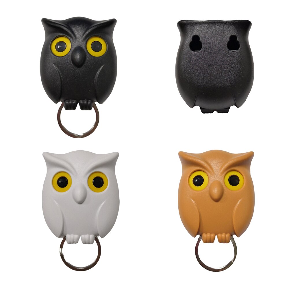 1PCS Night Owl Black White Brown Magnetic Wall Key Holder Magnets Keep Keychains Key Hanger Hook Hanging Key It Will Open Eyes