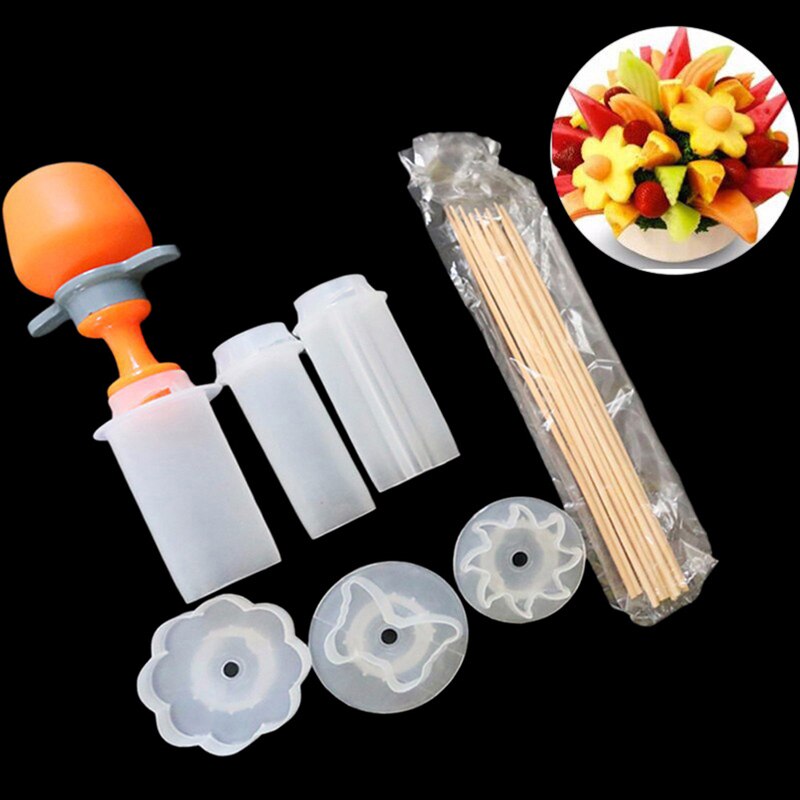 1set Fruit Cake Cutting Vegetable Food Decor Tools Food Decorator Kitchen Gadgets Accessories Tools DIY Push Pop Shaper Cutter