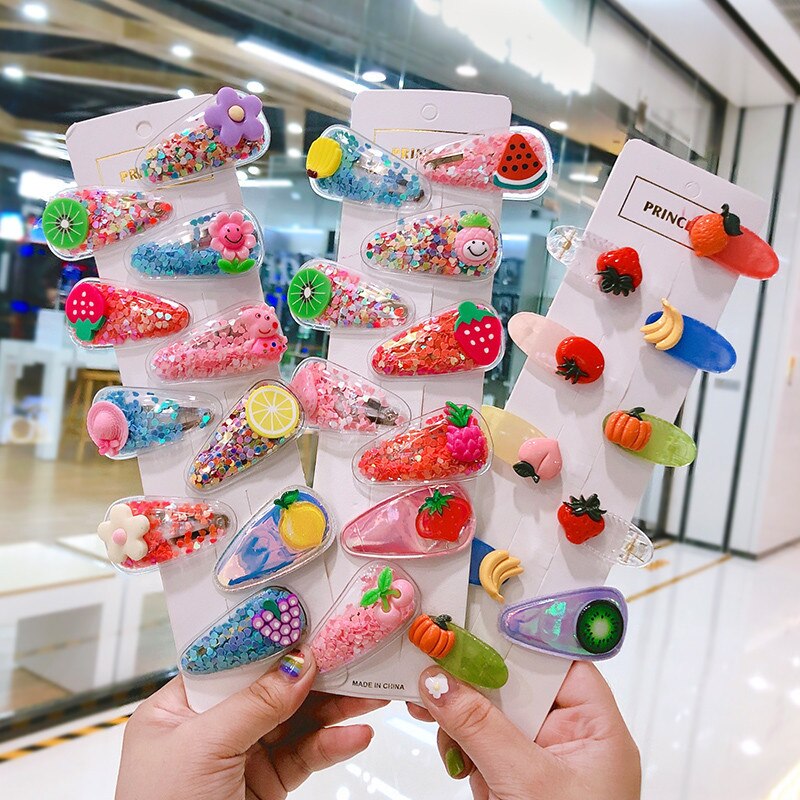 3/5pcs Children Cute Color Hairclip Head Jewelry -shaped Clip Hair Accessories Baby Clip Cute Baby Hairpin TXTB1