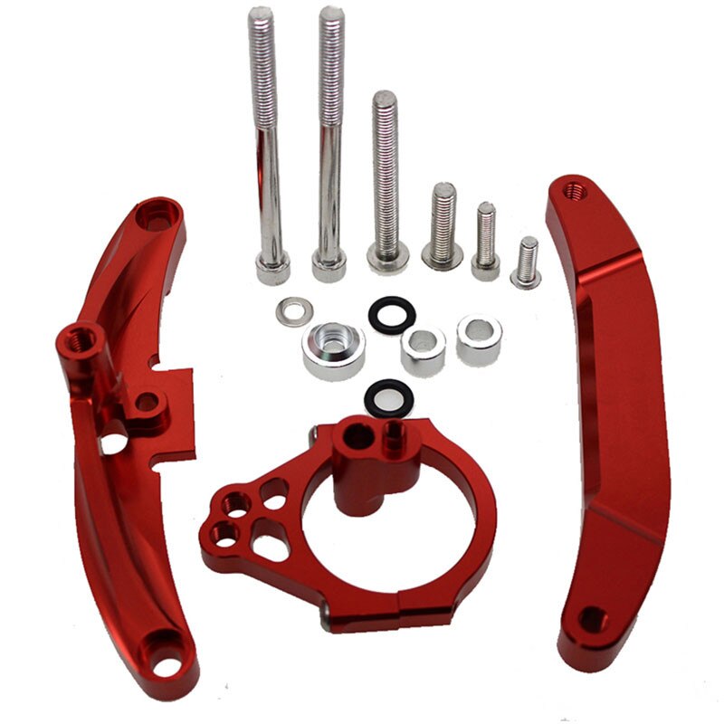 Lenkung Dämpfer Halterung einstellen für Yamaha FZ1 FAZER FZ1-N 2006 CNC Aluminium Stabilisator Lineare Dämpfer Montage Unterstützung: rot Halterung