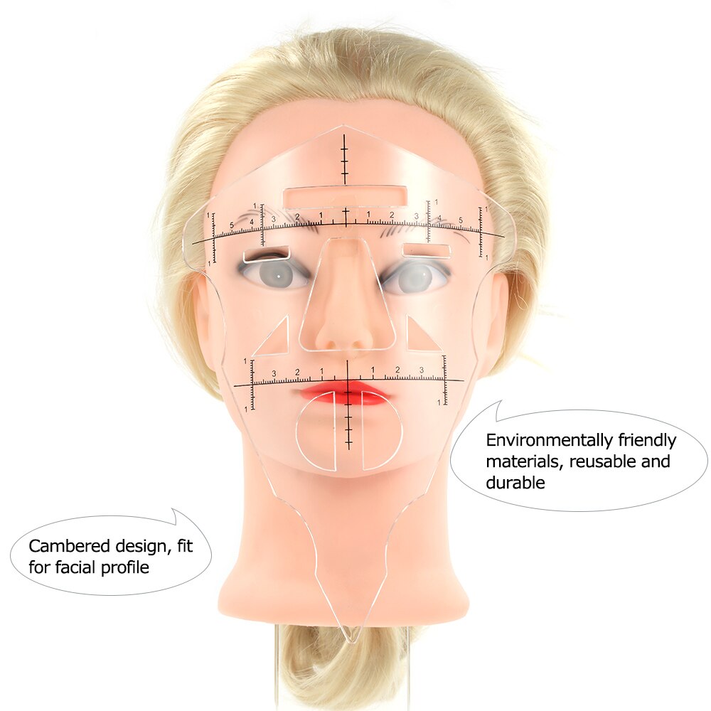 Microblading øyenbryn sjablong forme linjal ansikts fil guide linjal permanent øyenbryn leppe makeup shaper mal måleverktøy