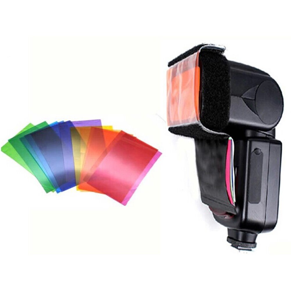Kit de filtros de plástico para Speedlite, accesorios para Speedlite , bolsa práctica de baja pérdida, 12 colores