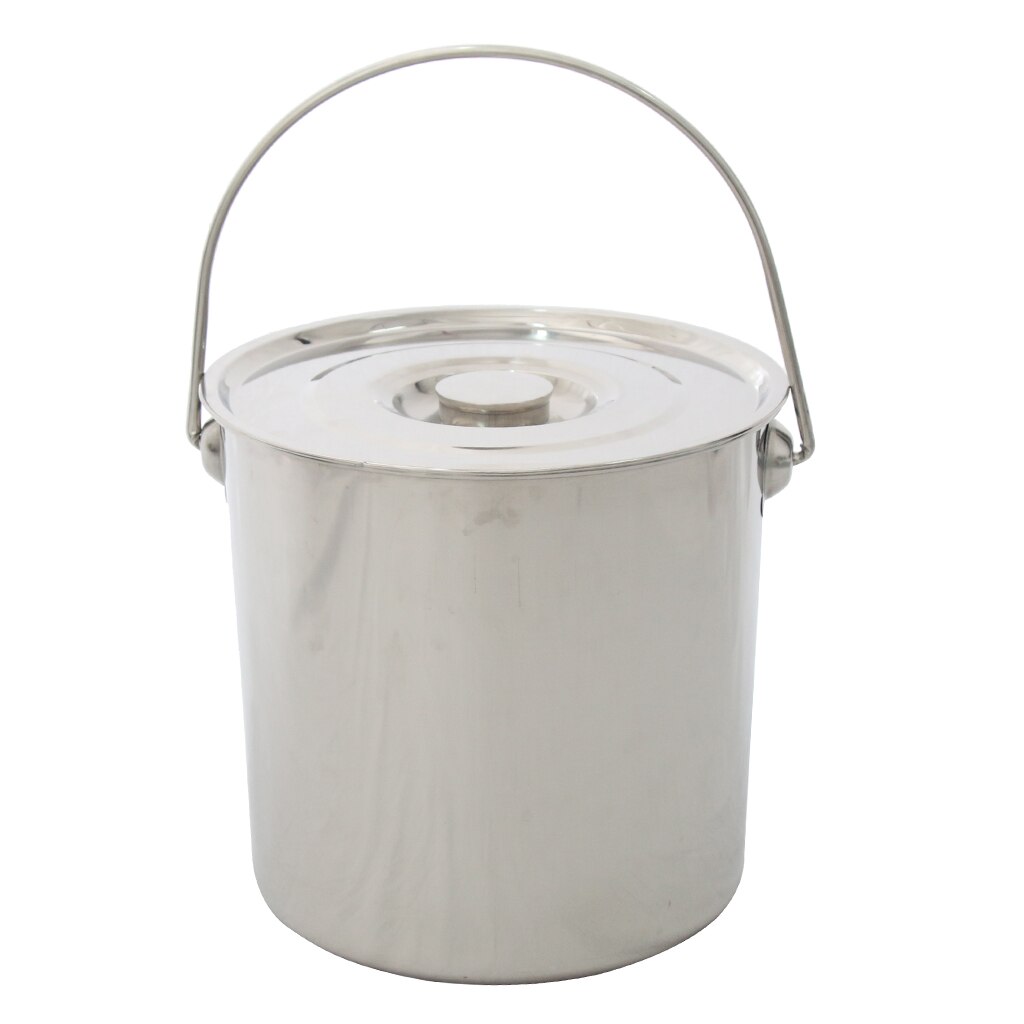 Stainless Steel Preserve Pot Handle Bucket Outdoor Hanging Cooking Stockpot Bucket Water Container Barrel