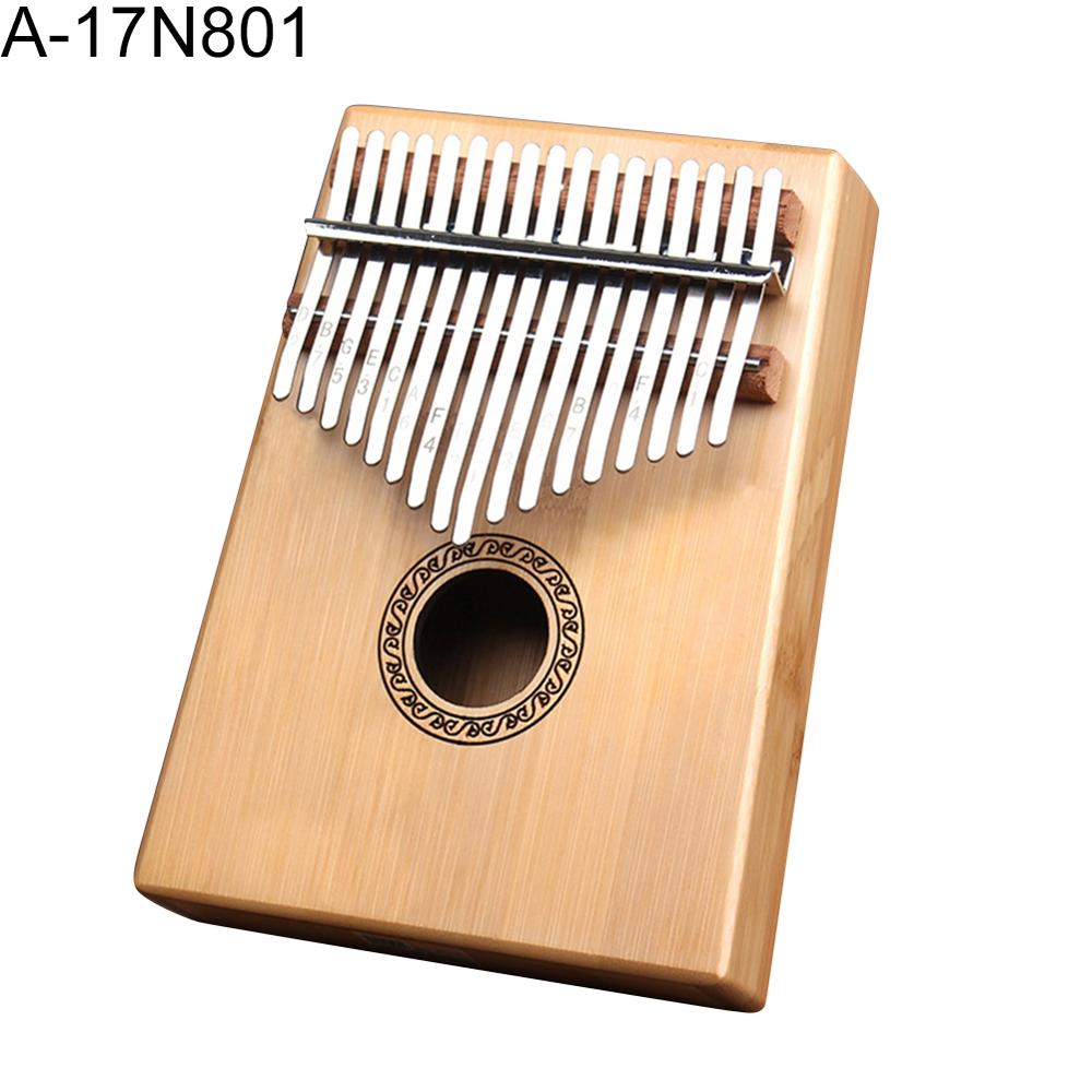 17-Key Wooden Finger Kalimba Mbira Thumb Piano Musical Instrument Kids Chic: Natural Wood