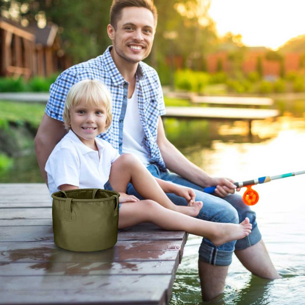Seau rond pliable Portable, bassin d&#39;eau pliable en PVC seau de pêche étanche voyage en plein air Camping pique-nique stockage d&#39;eau