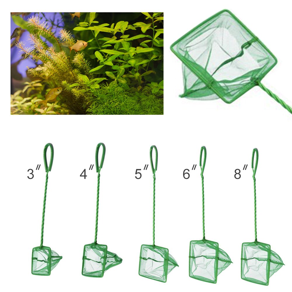 Mini Adjustable Fish Tank Catch Net Stainless Steel Shrimp Scoop Fish Scoop Round Square Pocket Shrimp Catching Nets