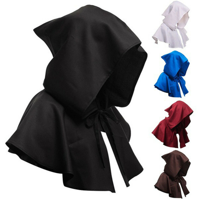 Halloween medeltida huva kappa gotisk kappa vampyrrockar cosplay snygg klänning kappa huva cap vuxen fest hattar