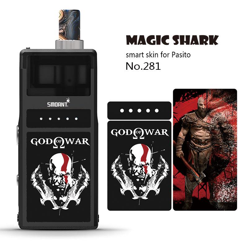 Magic Shark Cartoon Duck Mario Tiger Fox Weave Ultra Thin Skin Film Cover Pod Vape Sticker Case for Smoant Pasito: 281