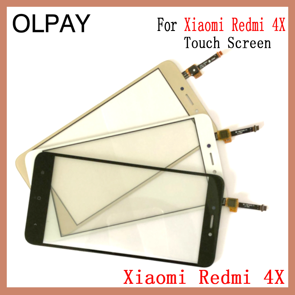 OLPAY 5.0'' 100% Original Touch Screen For Xiaomi Redmi 4 4 Pro 4A 4X Glass Front Glass Digitizer Panel Lens Sensor