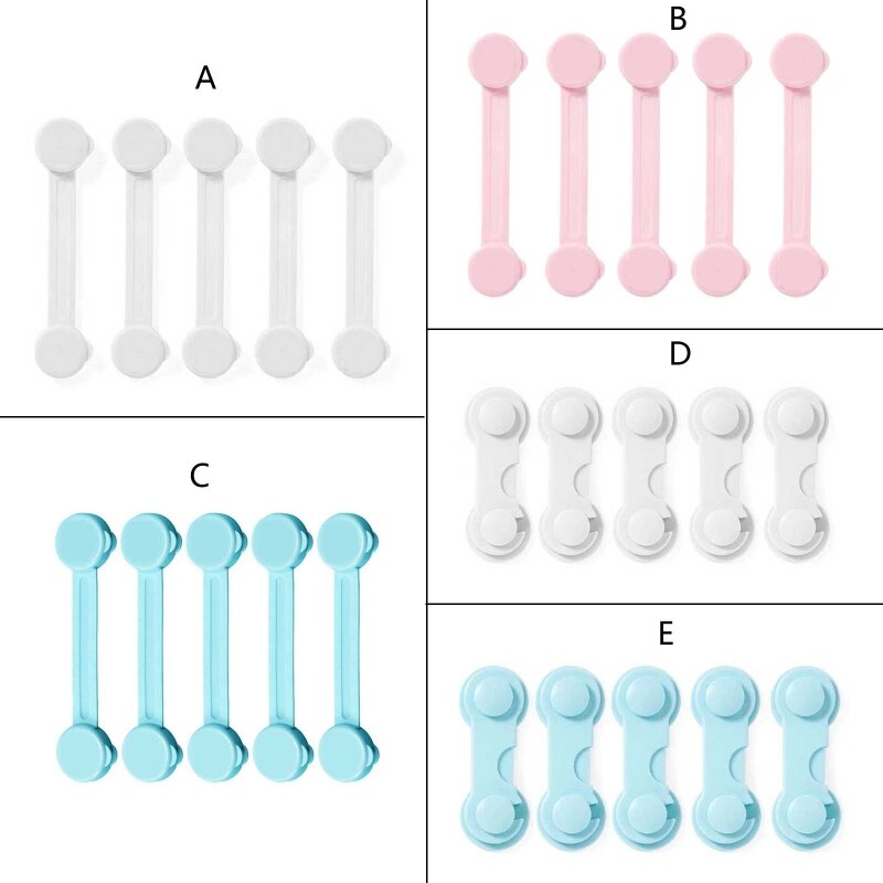 5 Pcs Child Safety Locks Baby Drawer Security Lock Protection Cabinet Refrigerator Anti-pinch Lock Buckle