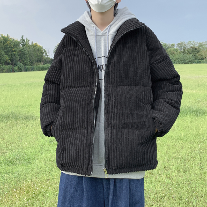 Giacca da uomo e da donna calda colletto in velluto a coste amanti del pane inverno Joker imbottito in cotone coppia sciolta addensare vestiti cappotto caldo in lana
