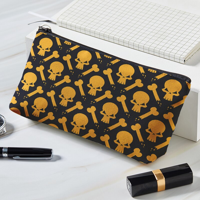 Skull Print Vrouwen Outdoor Opbergtas Toiletartikelen Organiseren Cosmetische Tas Draagbare Rits Vrouwelijke Reizen Make Up Gevallen