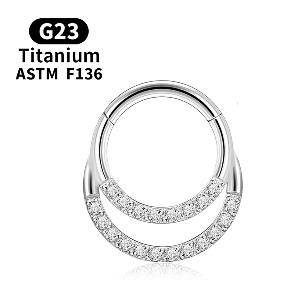 Pendientes de titanio G23, aro redondo para cartílago del trago, hélice Daith, labio con bisagras, segmento, oreja, nariz, anillo, joyería para Piercing corporal