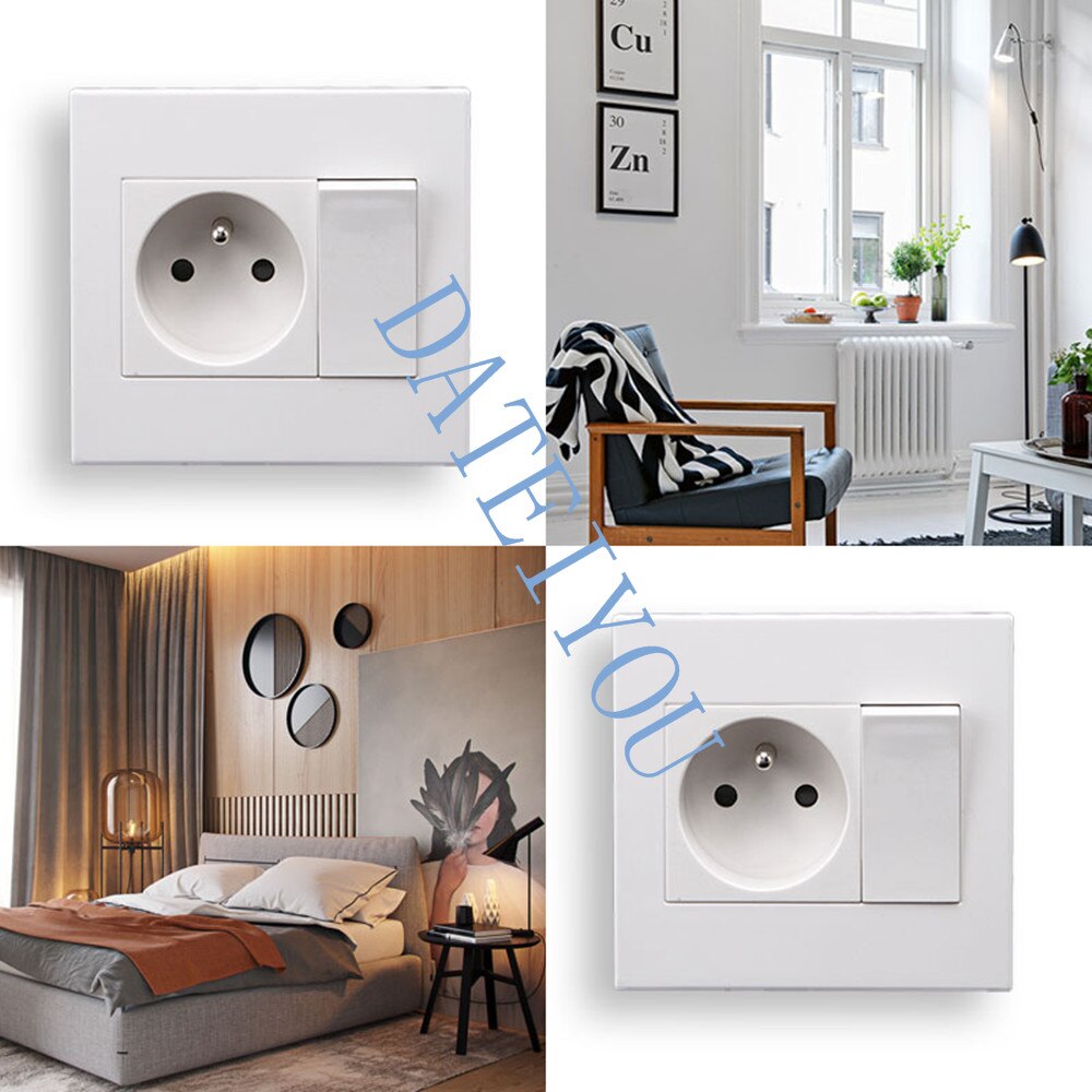 Wall Switch Socket EU German/French Standard Push Button Switch/computer interface/USB With Socket Panel Wall Light Switch 16A