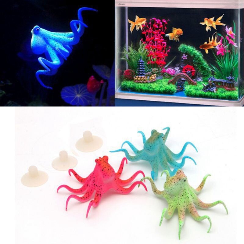 2 uds. De pulpo marino de simulación, calamar, pez de imitación, decoración paisajística para acuario