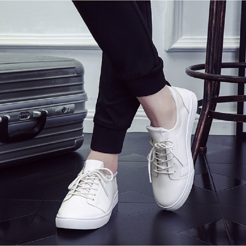 Comfortabele herenschoenen van volledig zwart pu-leer met vetersluiting, coole straatschoenen, lente- en herfstschoenen voor heren, zapatos  e2760