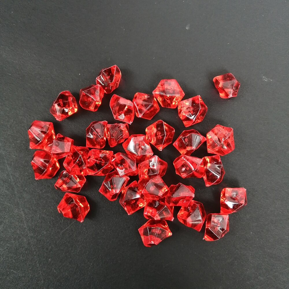 Camal 200 stuks/zak 11 x 14mm aquarium acryl stenen kristal ijsblokjes decoratie vaasvuller kiezel aquarium huis ornament landschap: Rood