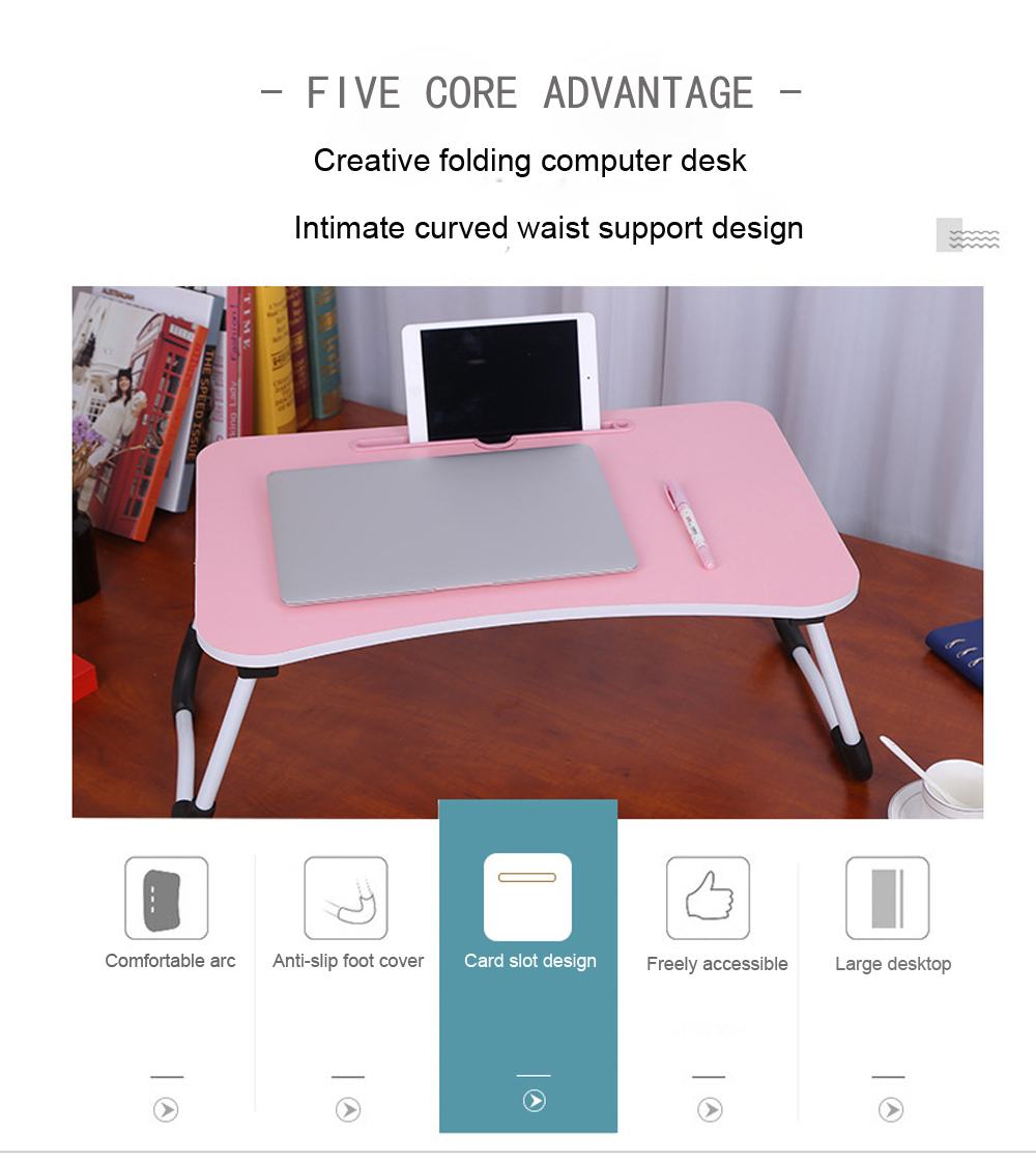 Frokost serverer sengebrett justerbar sammenleggbar med flip top og ben datamaskin desk stativ sammenleggbar laptop bord notebook skrivebord