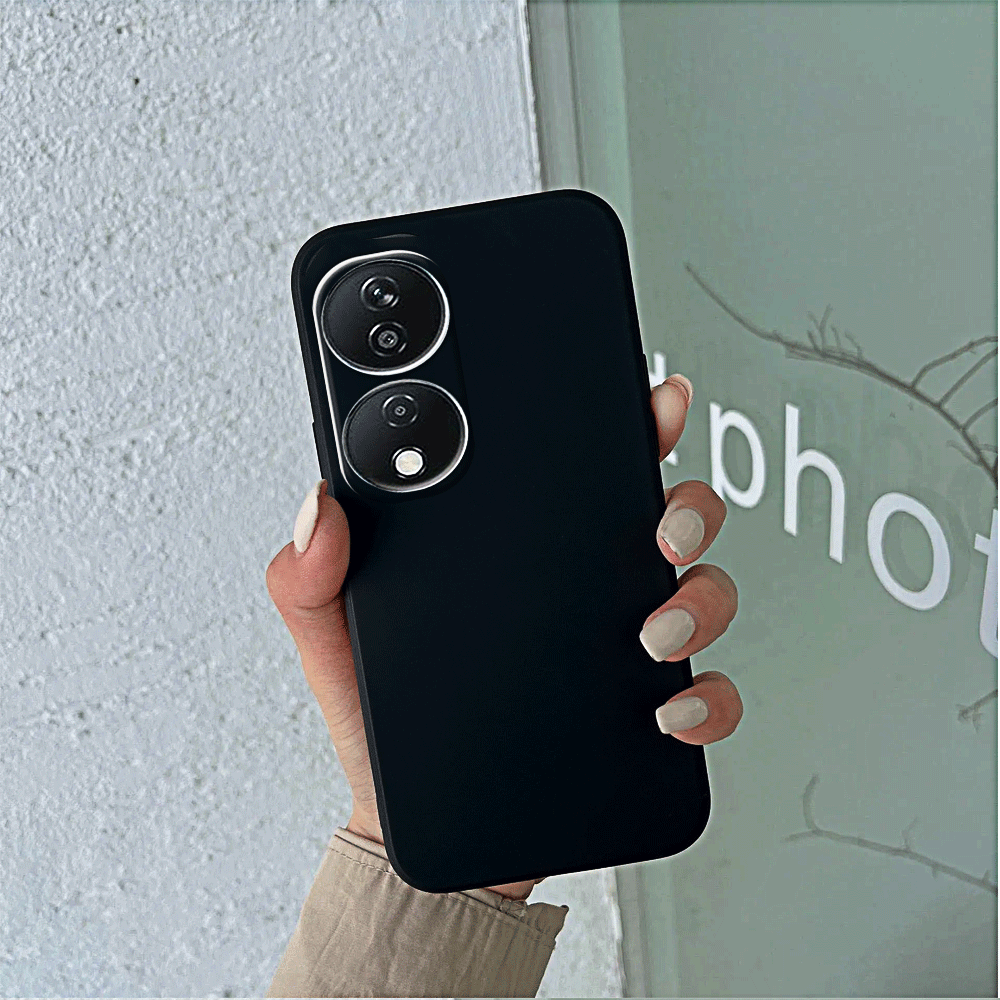 Coque de téléphone en Silicone liquide, étui arrière de protection en TPU pour Huawei Honor X7b X9b X9a X8b X8a X8 5g X7a X8 4g X6a 5g X6s: plastique / Black