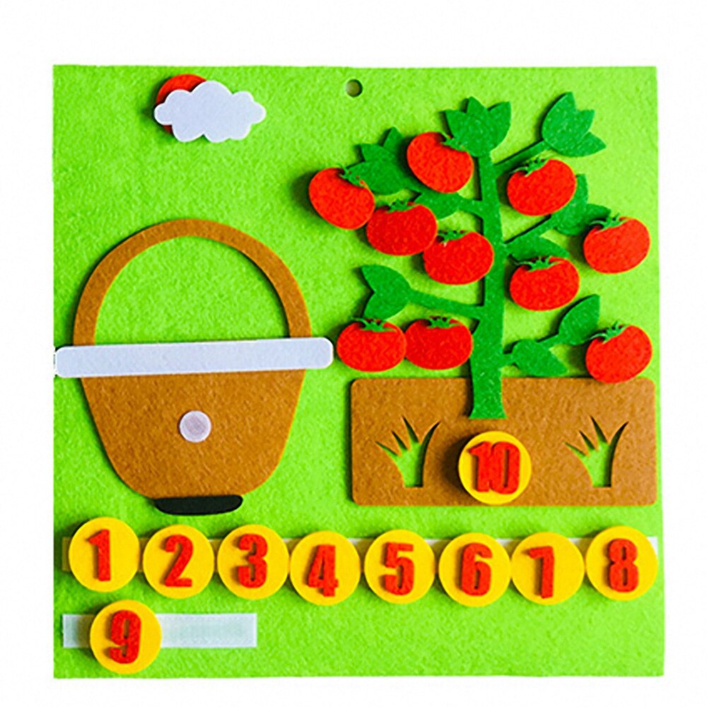 Kids Montessori Materials Educational Toys Numbers Counting Toy DIY Non-woven Math Toys Learning Toys for Children Teaching Aids: J