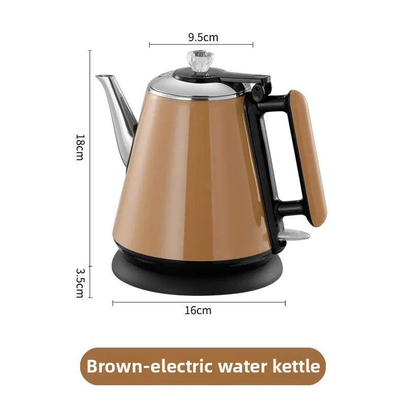 Rostfri vattenkokare med stor kapacitet och lång pip, automatisk avstängning för hemmabruk: Grön