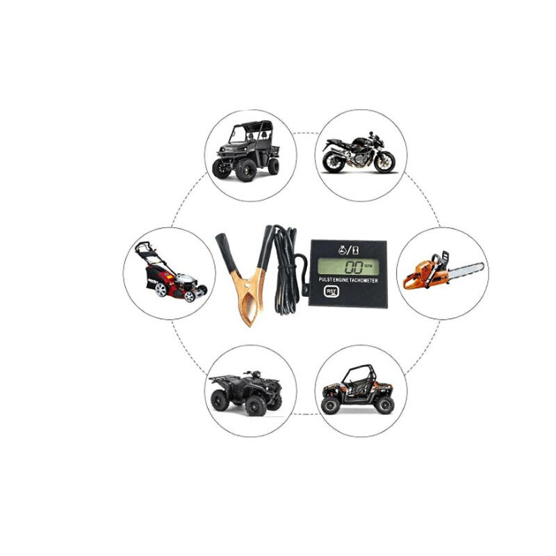 Digital Display Induction Pulse Speed Tachometer Gasoline Engine Lawn Mower Tachometer Chain Saw High Tachometer