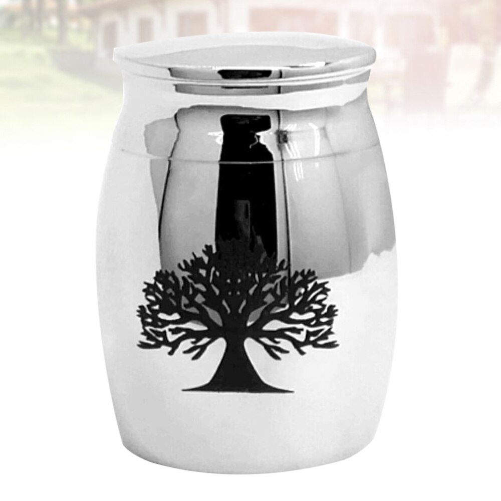 Stainless Steel Cinerary Funerary Urn Jar Opening the Urn Container
