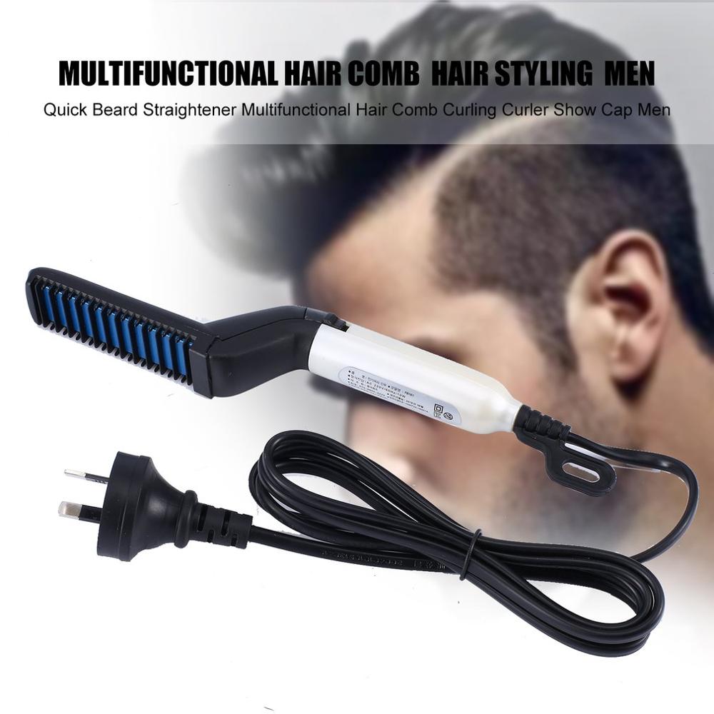 Multifunctional Men Hair Straightener Comb Quick Beard Straightener Hair Styling Comb Iron