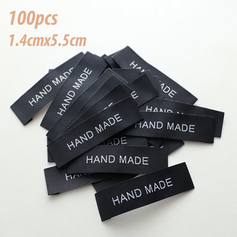 100pz Etichette Etichette di Abbigliamento in Rilievo Fatti A Mano di Stoffa FAI DA TE Etichetta Bandiera etichetta per Abbigliamento Accessori di Cucito Nero Bianco 1.4x5.5cm: genere B 1.4x5.5