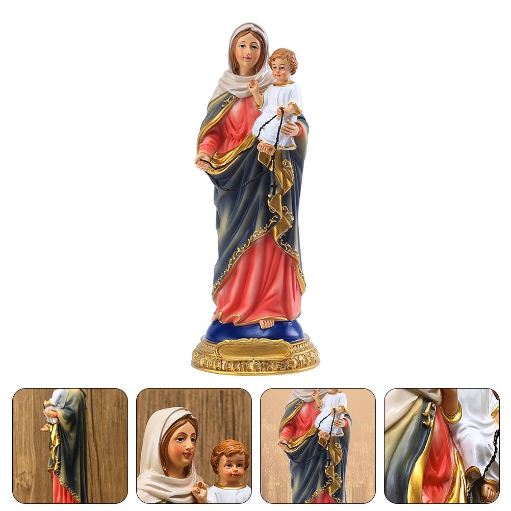 Maagd Maria En Kind Standbeeld Hars Madonna Ornament Kerk Desktop Decor